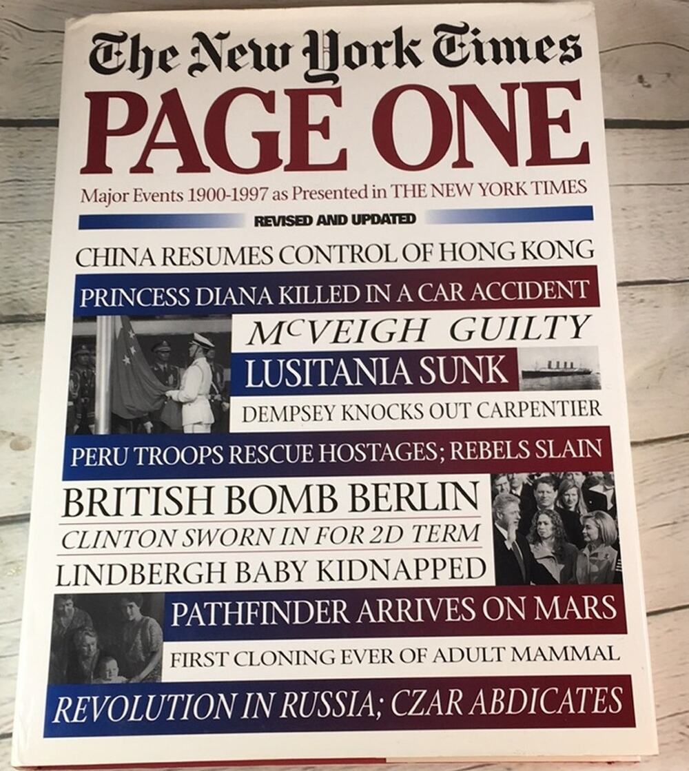 The New York Times Page One Hard Cover Book 1900-1997